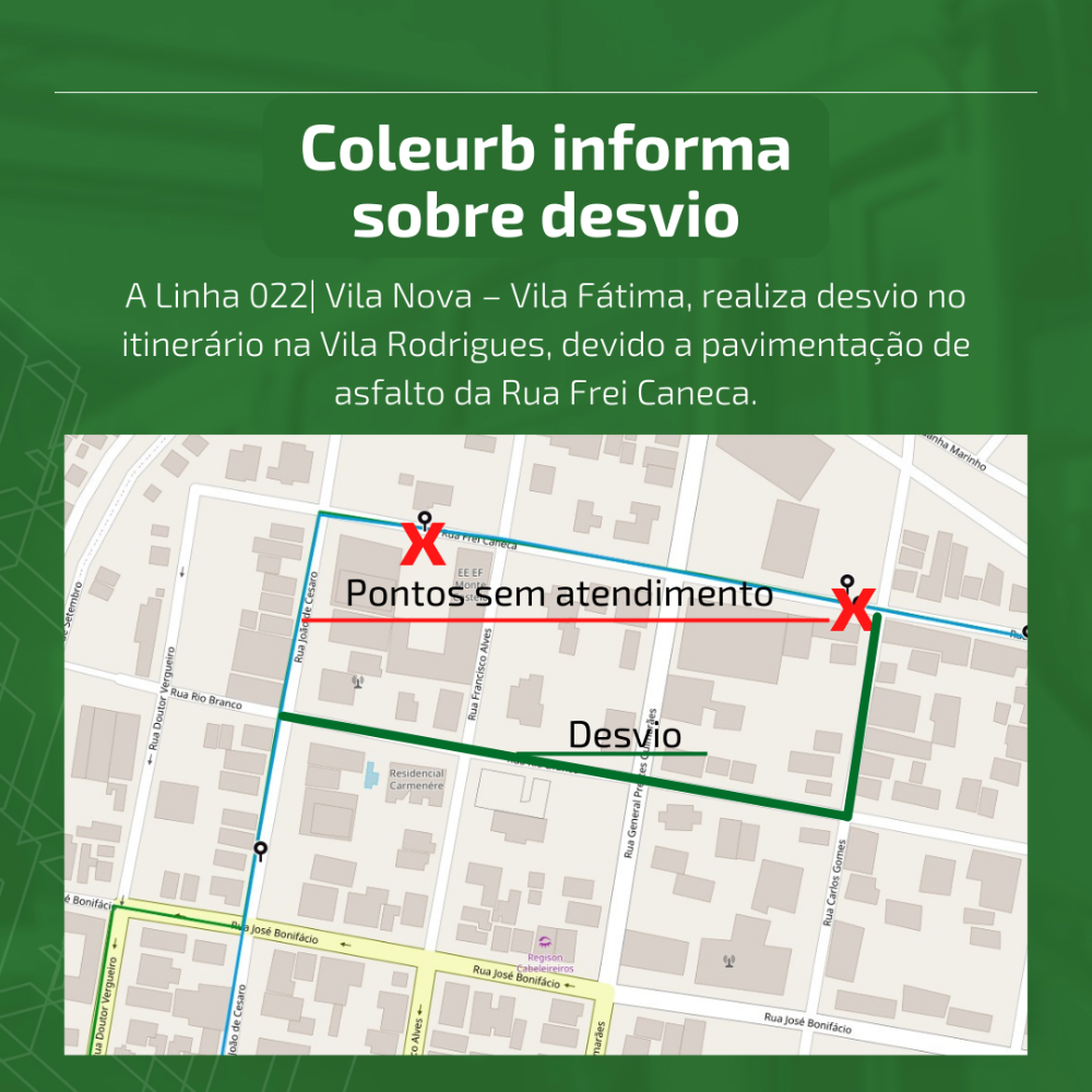 Coleurb informa sobre desvios das Linhas 022 e L15