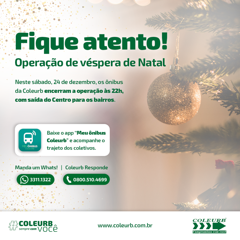 Operação da Coleurb encerra atividades por volta das 22h na véspera de Natal