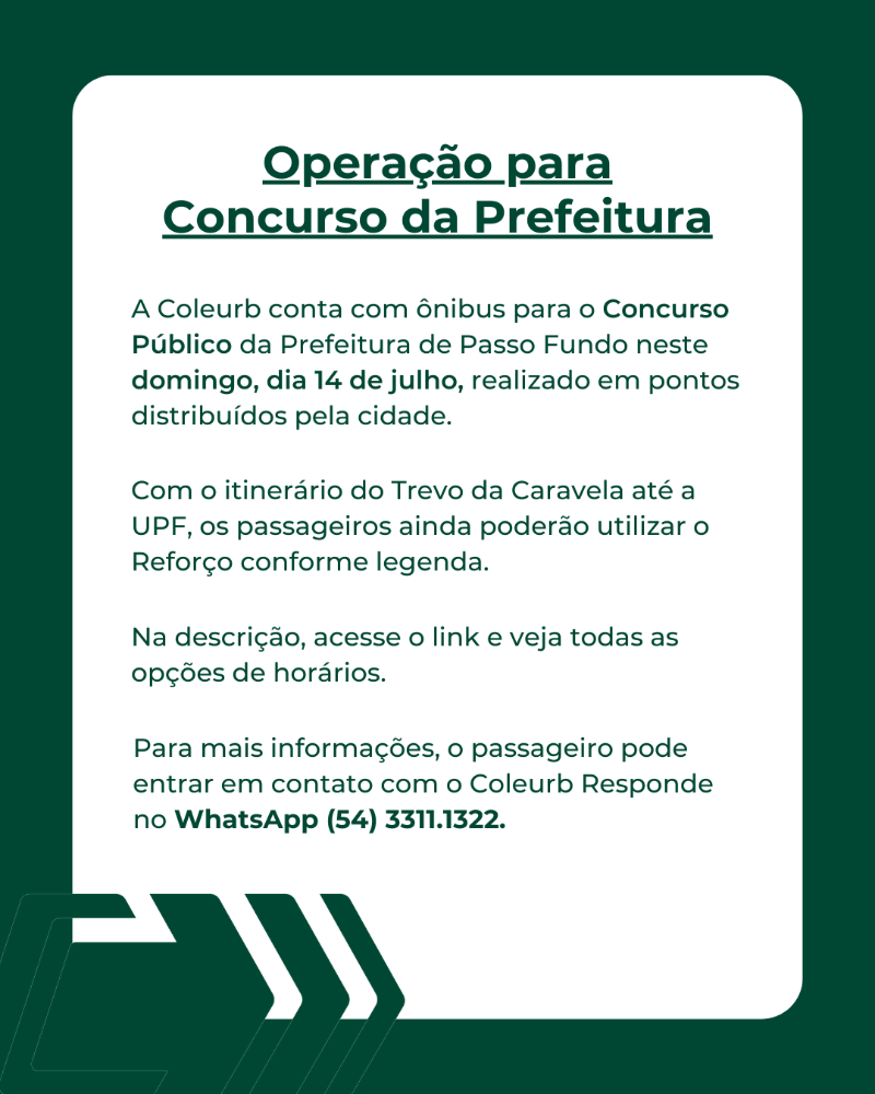 Ônibus da Coleurb para Concurso da Prefeitura