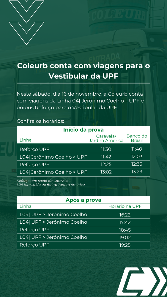 Atendimento da Coleurb para o Vestibular da UPF